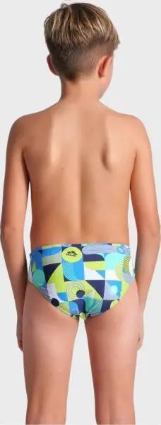 Плавки-брифы детские Arena WALLPAPER SWIM BRIEFS голубо-темно-сине-лаймовые 009096-750
