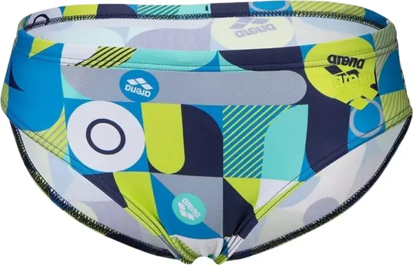 Плавки-брифы детские Arena WALLPAPER SWIM BRIEFS голубо-темно-сине-лаймовые 009096-750