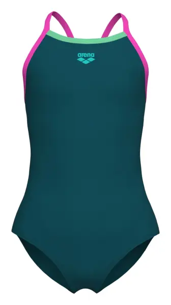 Купальник злитий дитячий Arena SWIMSUIT LIGHT DROP SOLID темно-бірюзово-рожевий 005919-696