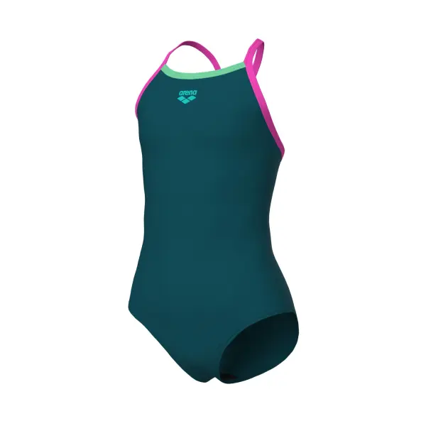 Купальник злитий дитячий Arena SWIMSUIT LIGHT DROP SOLID темно-бірюзово-рожевий 005919-696
