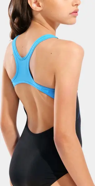 Купальник злитий дитячий Arena GRAPHIC SWIMSUIT SWIM PRO BACK чорно-блакитний 011184-580