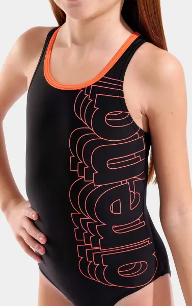 Купальник злитий дитячий Arena DETAIL SWIMSUIT SWIM PRO BACK чорно-кораловий 011743-530