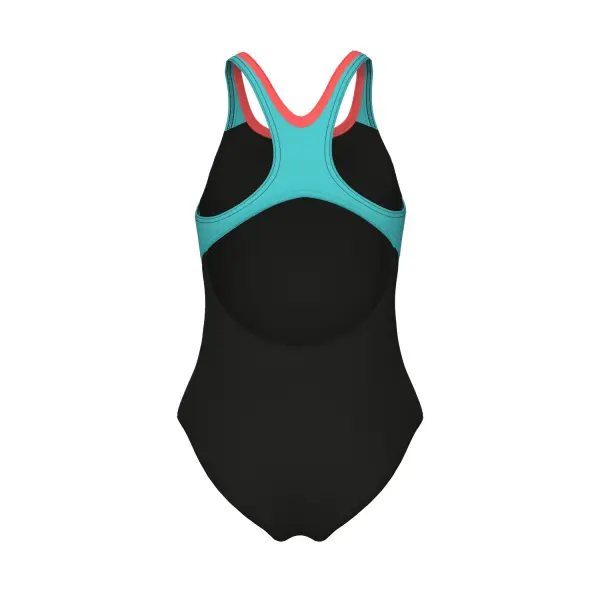 Купальник слитный детский Arena PAINT SWIMSUIT SWIM PRO BACK черно-бирюзовый 011751-580