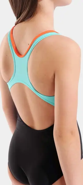 Купальник слитный детский Arena PAINT SWIMSUIT SWIM PRO BACK черно-бирюзовый 011751-580