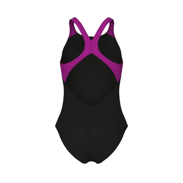 Купальник слитный детский Arena PAINTERLY SWIMSUIT V BACK черно-фиолетовый 011756-590