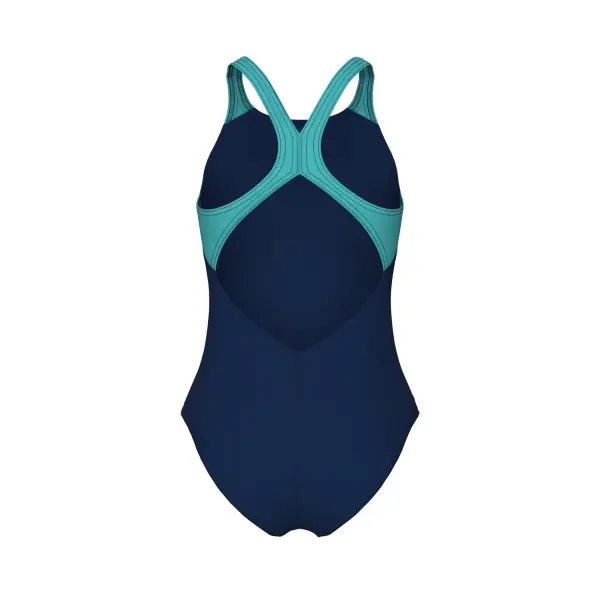 Купальник слитный детский Arena PAINTERLY SWIMSUIT V BACK темно-сине-бирюзовый 011756-780