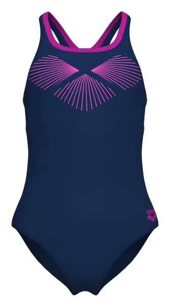 Купальник злитий дитячий Arena BAY SWIMSUIT SWIM PRO BACK темно-синьо-рожевий 011885-790