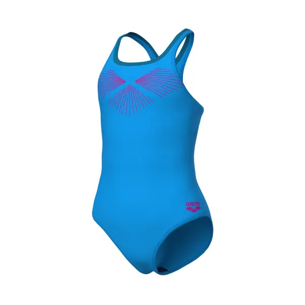 Купальник слитный детский Arena BAY SWIMSUIT SWIM PRO BACK голубо-розовый 011885-899