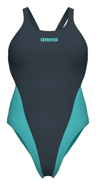 Купальник слитный женский Arena TEAM SWIMSUIT SWIM TECH SOLID темно-серо-бирюзовый 004763-580
