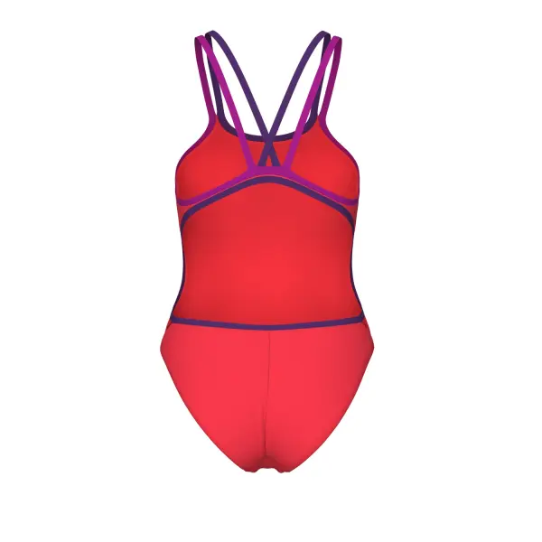 Купальник слитный женский Arena SOLID SWIMSUIT DOUBLE CROSS BACK кораллово-фиолетовый 011595-499