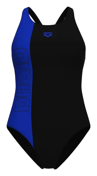 Купальник слитный женский Arena DUOGRAF SWIMSUIT V BACK черно-синий 011695-580