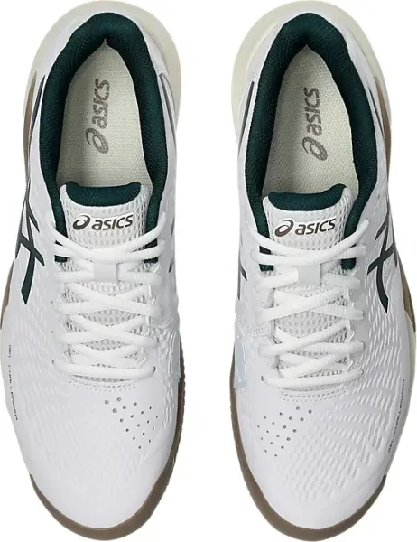 Кроссовки теннисные Asics GEL-CHALLENGER 14 CLAY бело-темно-зелено-коричневые 1041A449-104