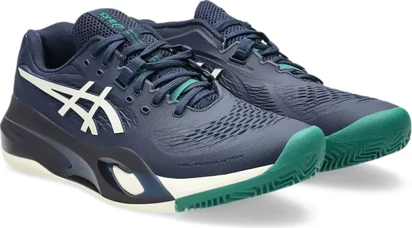 Кроссовки теннисные Asics GEL-RESOLUTION X CLAY темно-сине-бело-зеленые 1041A485-400