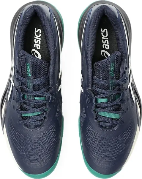 Кроссовки теннисные Asics GEL-RESOLUTION X CLAY темно-сине-бело-зеленые 1041A485-400