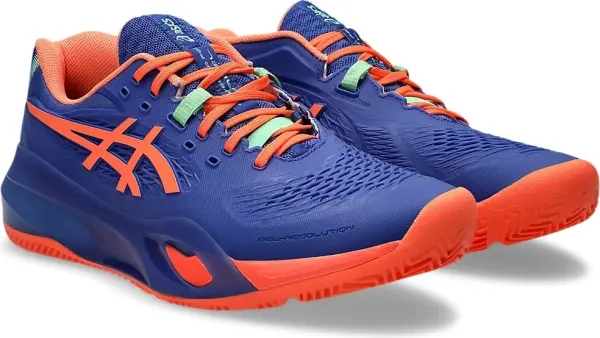 Кроссовки теннисные Asics GEL-RESOLUTION X PADEL сине-оранжево-мятные 1041A492-402