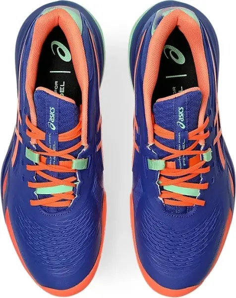 Кроссовки теннисные Asics GEL-RESOLUTION X PADEL сине-оранжево-мятные 1041A492-402