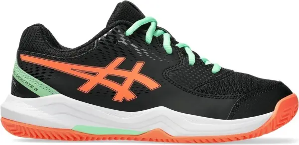 Кроссовки теннисные детские Asics GEL-DEDICATE 8 PADEL черно-оранжево-мятные 1044A064-002