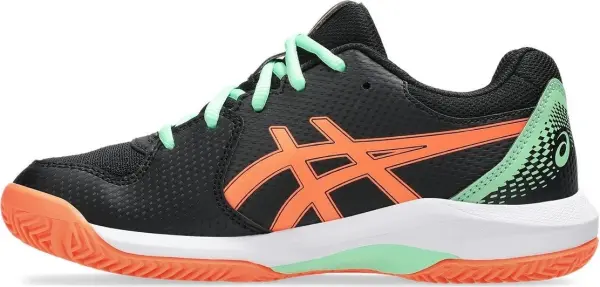 Кроссовки теннисные детские Asics GEL-DEDICATE 8 PADEL черно-оранжево-мятные 1044A064-002