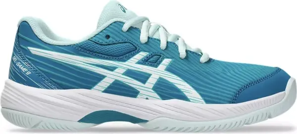 Кроссовки теннисные детские Asics GEL-GAME 9 сине-бирюзово-голубые 1044A052-406