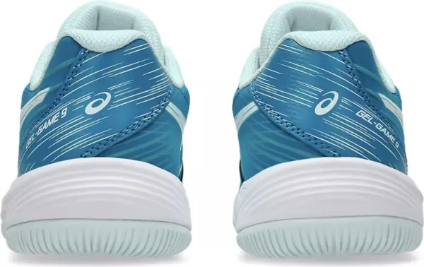 Кроссовки теннисные детские Asics GEL-GAME 9 сине-бирюзово-голубые 1044A052-406