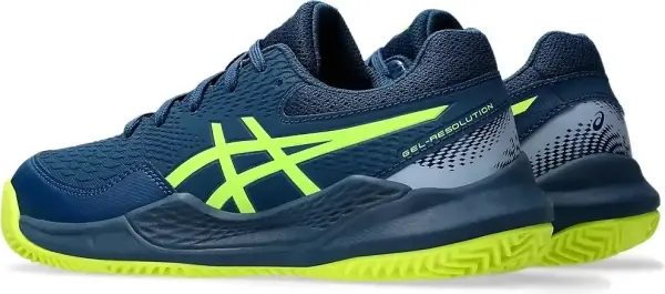 Кросівки тенісні дитячі Asics GEL-RESOLUTION 9 CLAY темно-синьо-лимонні 1044A068-404