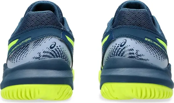 Кроссовки теннисные детские Asics GEL-RESOLUTION 9 темно-сине-лимонные 1044A067-404