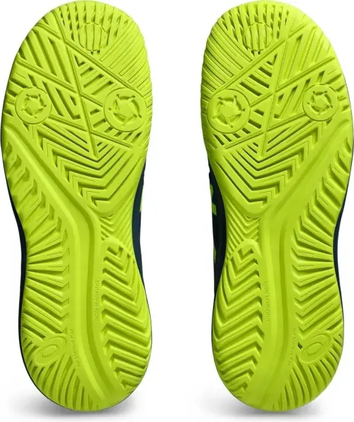 Кроссовки теннисные детские Asics GEL-RESOLUTION 9 темно-сине-лимонные 1044A067-404