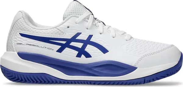 Кроссовки теннисные детские Asics GEL-RESOLUTION X CLAY бело-синие 1044A080-100