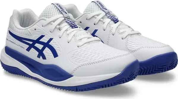 Кроссовки теннисные детские Asics GEL-RESOLUTION X CLAY бело-синие 1044A080-100