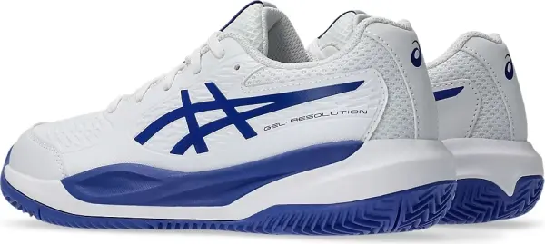 Кроссовки теннисные детские Asics GEL-RESOLUTION X CLAY бело-синие 1044A080-100