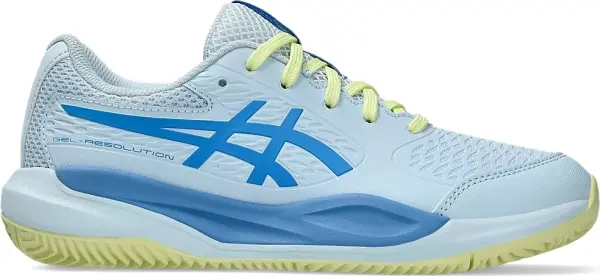 Кроссовки теннисные детские Asics GEL-RESOLUTION X CLAY голубо-сине-лимонные 1044A080-401