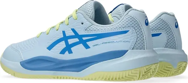 Кроссовки теннисные детские Asics GEL-RESOLUTION X CLAY голубо-сине-лимонные 1044A080-401