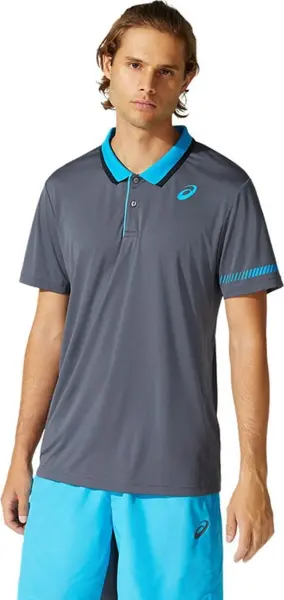 Поло для тенісу Asics PADEL POLO сіро-блакитне 2041A163-022