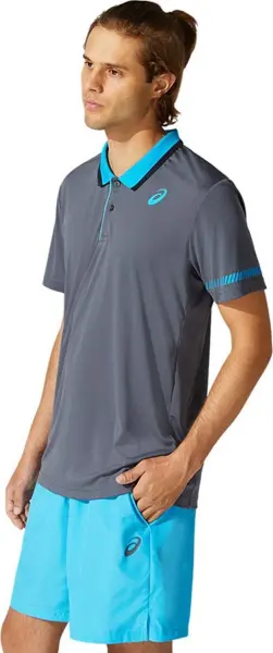 Поло для тенісу Asics PADEL POLO сіро-блакитне 2041A163-022
