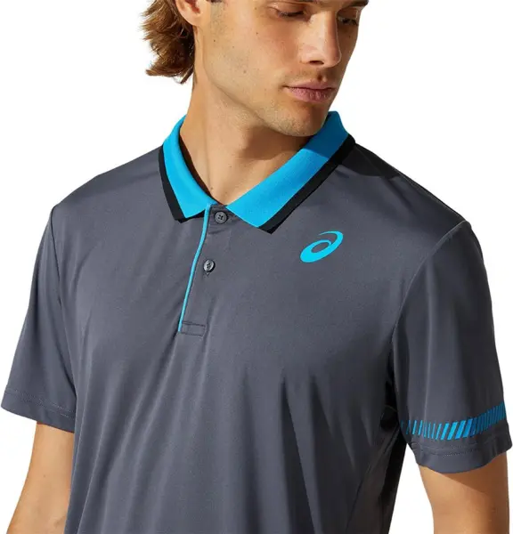 Поло для тенісу Asics PADEL POLO сіро-блакитне 2041A163-022