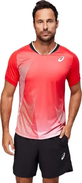 Футболка для тенісу Asics MATCH GRAPHIC SS TOP червоно-біла 2041A170-602