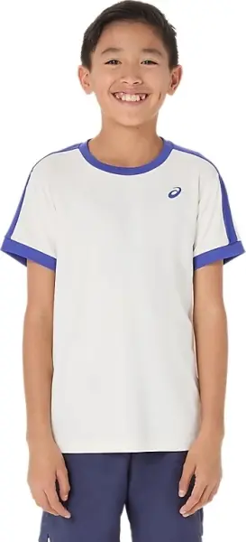 Футболка для тенісу дитяча Asics BOYS TENNIS SS TOP молочно-синя 2044A044-100