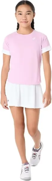 Футболка для тенісу дитяча Asics GIRLS TENNIS SS TOP світло-рожево-біла 2044A045-701