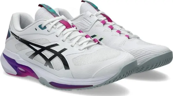 Кроссовки теннисные Asics SOLUTION SPEED FF 4 бело-розово-фиолетово-бирюзовые 1041A532-101