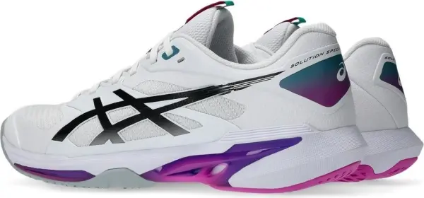 Кроссовки теннисные Asics SOLUTION SPEED FF 4 бело-розово-фиолетово-бирюзовые 1041A532-101