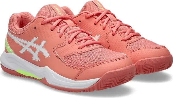 Кроссовки теннисные детские Asics GEL-DEDICATE 8 PADEL оранжево-бело-салатовые 1044A064-700