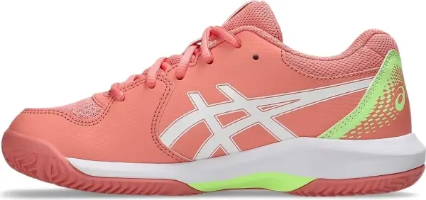 Кроссовки теннисные детские Asics GEL-DEDICATE 8 PADEL оранжево-бело-салатовые 1044A064-700