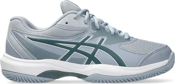 Кроссовки теннисные детские Asics GEL-GAME CLAY/OC серо-темно-зеленые 1044A082-400