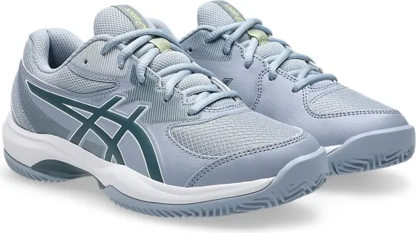Кроссовки теннисные детские Asics GEL-GAME CLAY/OC серо-темно-зеленые 1044A082-400