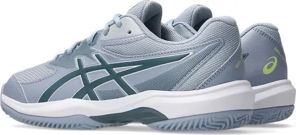 Кроссовки теннисные детские Asics GEL-GAME CLAY/OC серо-темно-зеленые 1044A082-400