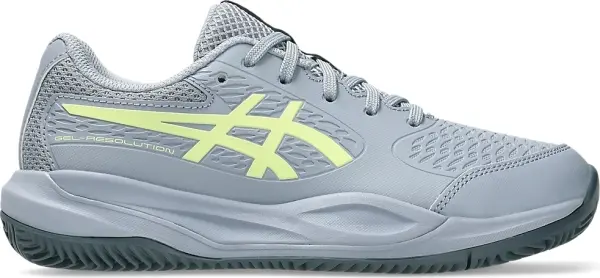 Кроссовки теннисные детские Asics GEL-RESOLUTION X CLAY серо-лимонные 1044A080-402
