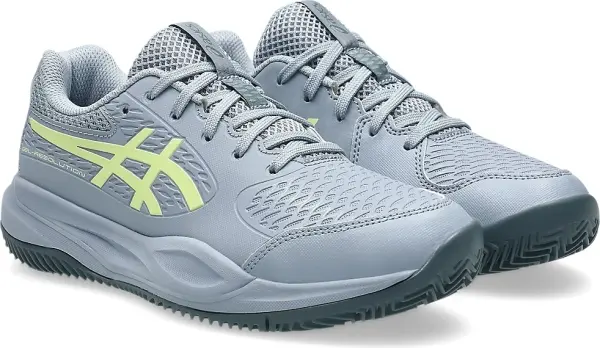 Кроссовки теннисные детские Asics GEL-RESOLUTION X CLAY серо-лимонные 1044A080-402