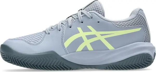 Кроссовки теннисные детские Asics GEL-RESOLUTION X CLAY серо-лимонные 1044A080-402