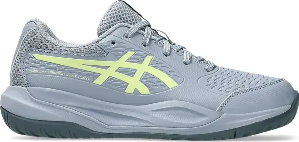 Кроссовки теннисные детские Asics GEL-RESOLUTION X серо-лимонные 1044A081-402