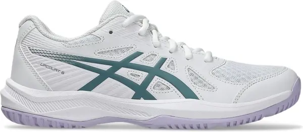 Кросівки волейбольні жіночі Asics UPCOURT 6 біло-темно-зелено-бузкові 1072A107-106